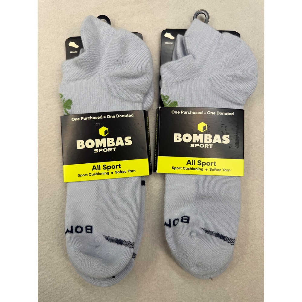 2 Pair Bombas All Sport Ankle Socks Large Men 9.5-13 Women 11-13 NWT